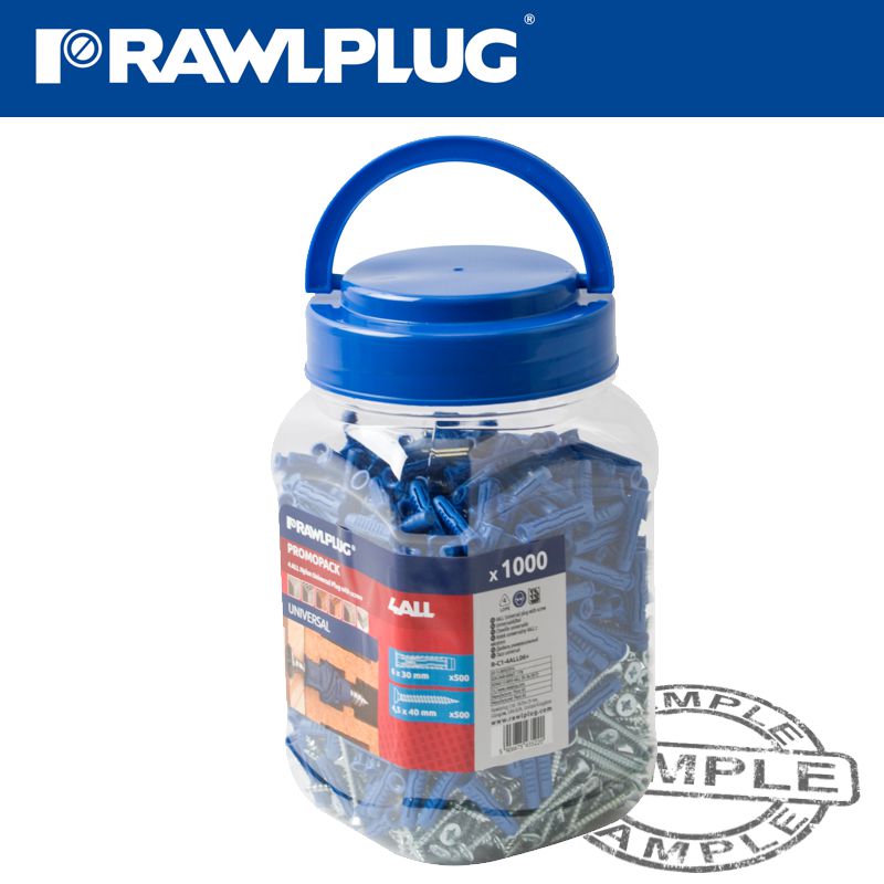 rawlplug-universal-nylon-plug-6mmx30mm-with-screws-x1000-per-jar-raw-r-c1-4all06plus-2