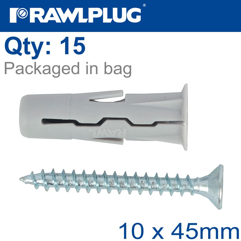 rawlplug-universal-plug-with-screw-10x36mm-x15-per-bag-raw-r-s1-uno-10-15-2