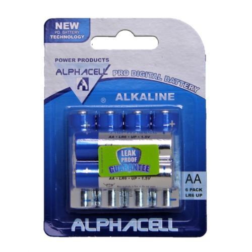 Alphacell Alkaline Pro Digital Battery - Size AA 6pc
