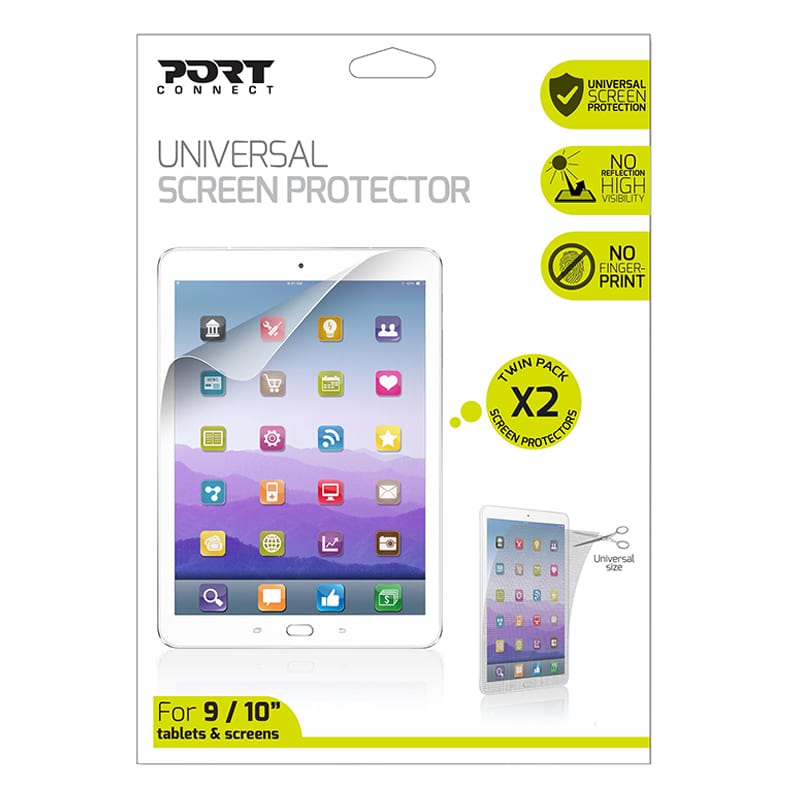 port-connect-universal-screen-protector-for-11"-tablets-twin-pack---clear-1-image
