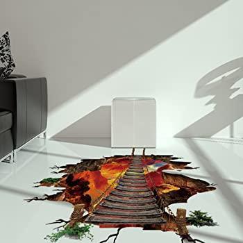 3D Wall or Floor Stickers - Ladder over Volcano