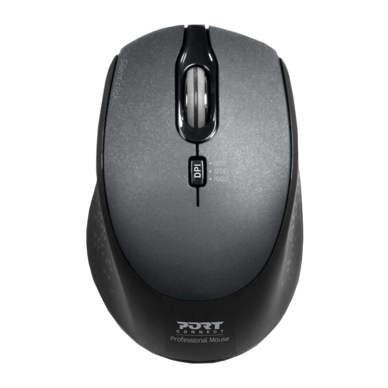 port-wireless-silent-3600dpi-3-button-usb-and-type-c-dongle-mouse---black-1-image