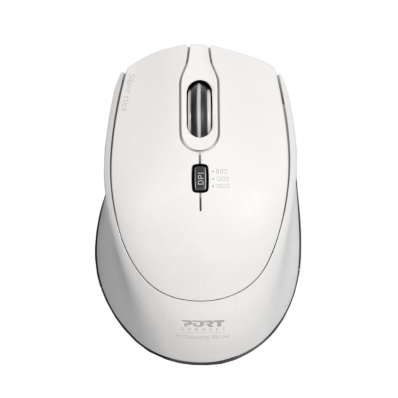 port-wireless-silent-3600dpi-3-button-usb-and-type-c-dongle-mouse---white-1-image