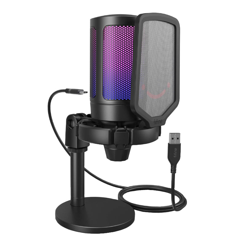 fifine-mic-a6v-ampligame-usb-rgb-microphone-with-pop-filter---shock-mount---round-stand-1-image