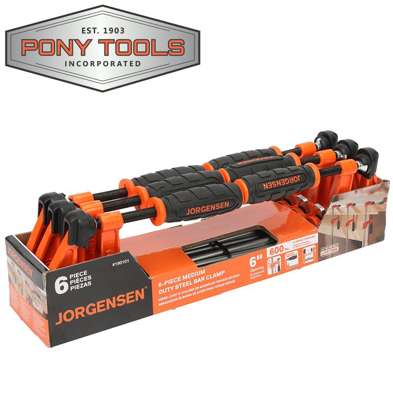 pony-jorgensen-6'-150mm-m/duty-6-pack-steel-bar-clamp-ac190101-2