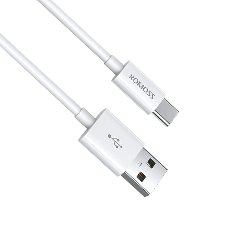 romoss-cbl-usb-a-to-type-c-1m-pvc-round-cable-3a-fast-charge-wh-2-image