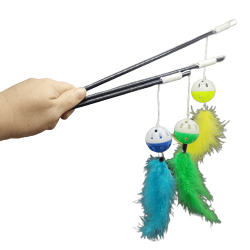 Cat Stick Teaser Toy with Bell & Feather - 4aPet