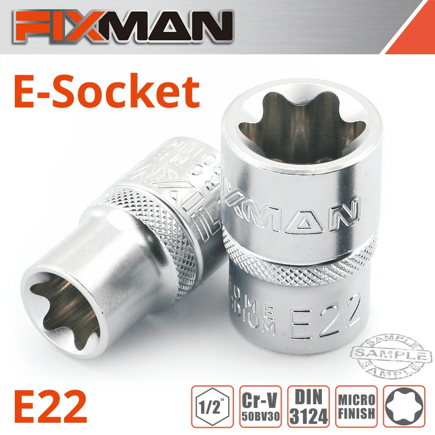 fixman-fixman-1/2'-drive-e-socket-6-point-e22-fix-h0908m-1
