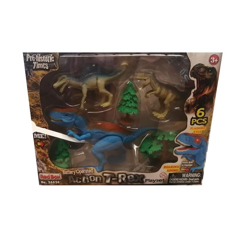 image-SA-LOT-Prehistoric-Times-Light-&-Sound-Action-T-Rex-Playset_RED-24426