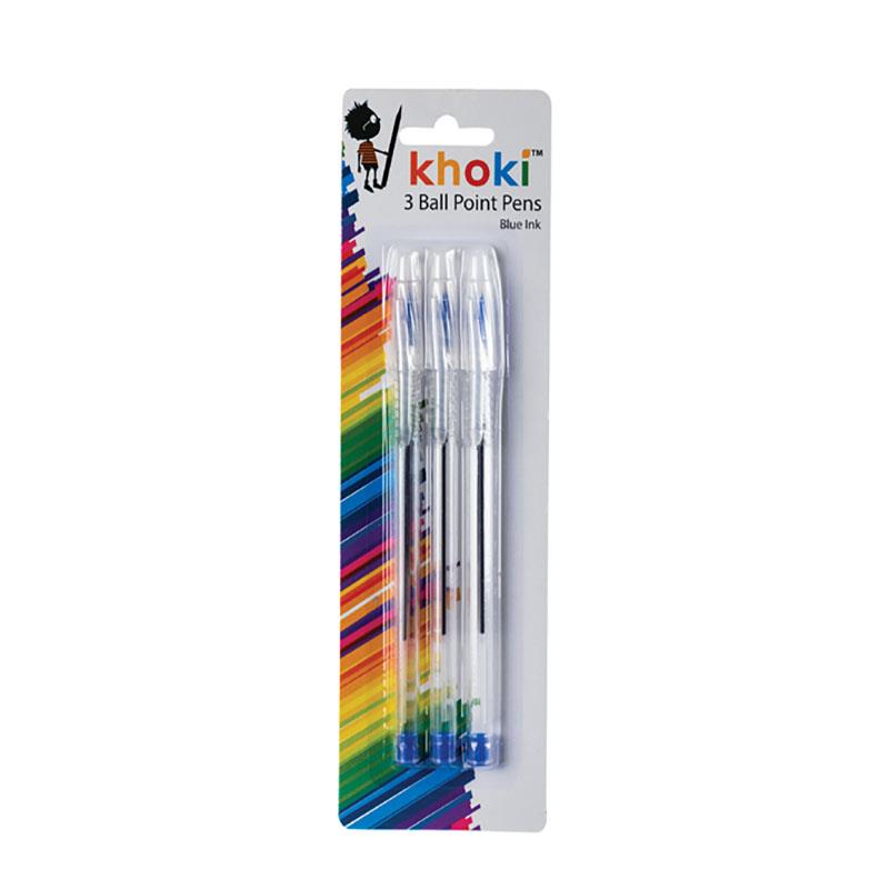 image-SA-LOT-Khoki-3-Ball-Point-Pens-Blue-Ink_071-003004-A