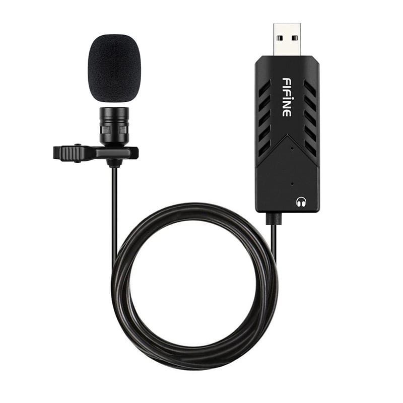 fifine-k053-usb-lavalier-lapel-microphone-with-sound-card-1-image