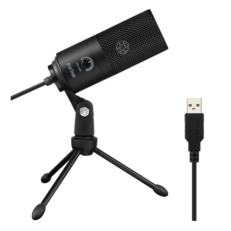 fifine-k669b-cardioid-usb-condenser-microphone-with-tripod---black-1-image