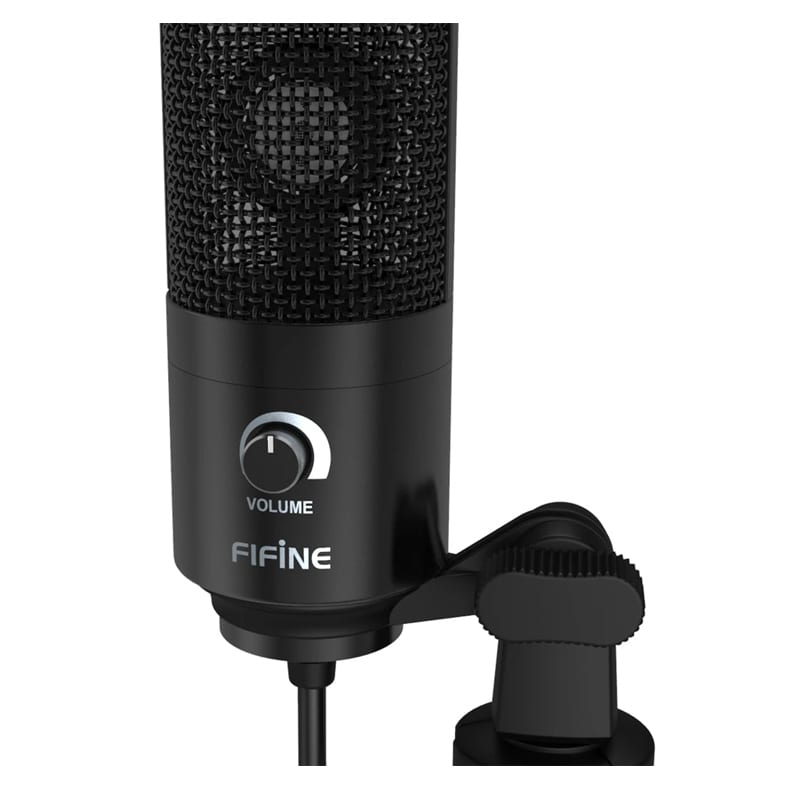 fifine-k669b-cardioid-usb-condenser-microphone-with-tripod---black-2-image