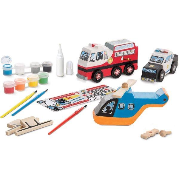 Melissa & Doug Decorate Your Own Rescue Vehicle Set (Pre-Order)