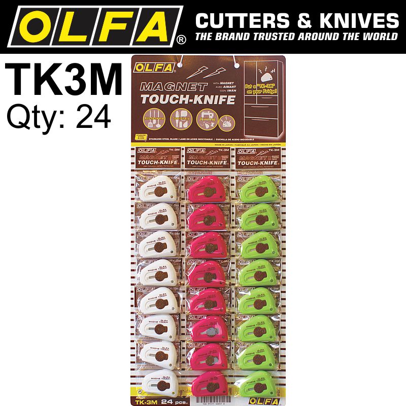 olfa-magnetic-touch-knife-in-cookie-jar-(24pc)-white/green/pink-olf-tk3m-1