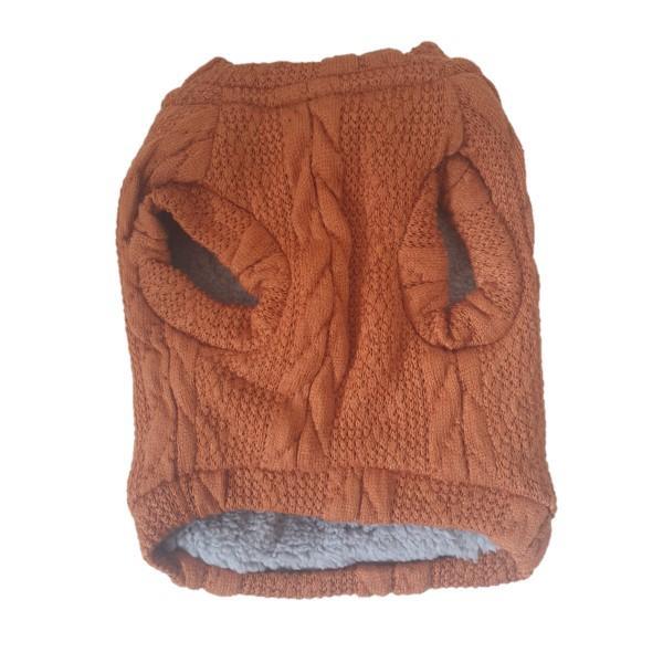 Cable Knit Jersey For Dogs - Brown - 4aPet