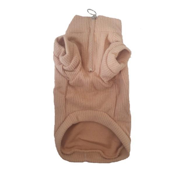 Camel-Colored Lined Fleece Sweater For Dogs - 4aPet