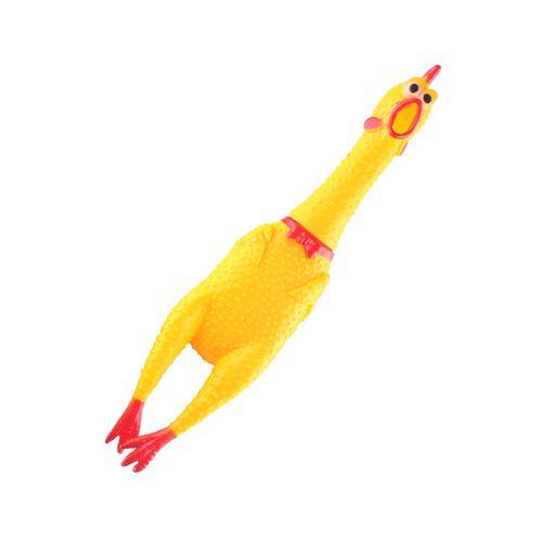 Yellow Plastic Squeaky Chicken Toy for Dogs - 4aPet
