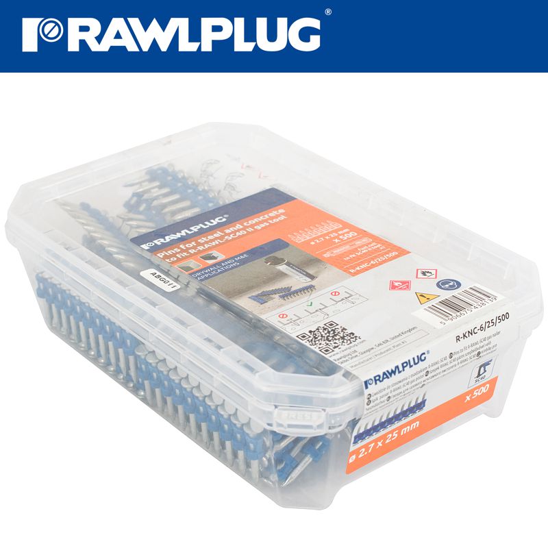 rawlplug-pins-for-concrete-2.7mmx25mm-x500-per-box-+-1-fuel-cell-raw-r-knc-6-25-500-3