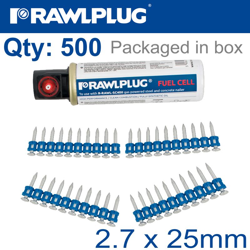 rawlplug-pins-for-concrete-2.7mmx25mm-x500-per-box-+-1-fuel-cell-raw-r-knc-6-25-500-2