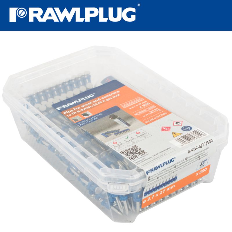 rawlplug-pins-for-concrete-2.7mmx27mm-x500-per-box-+-1-fuel-cell-raw-r-knc-6-27-500-3