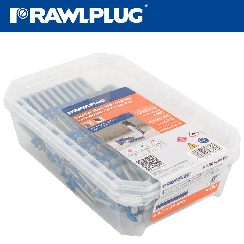 rawlplug-pins-for-concrete-2.7mmx38mm-x500-per-box-+-1-fuel-cell-raw-r-knc-6-38-500-3