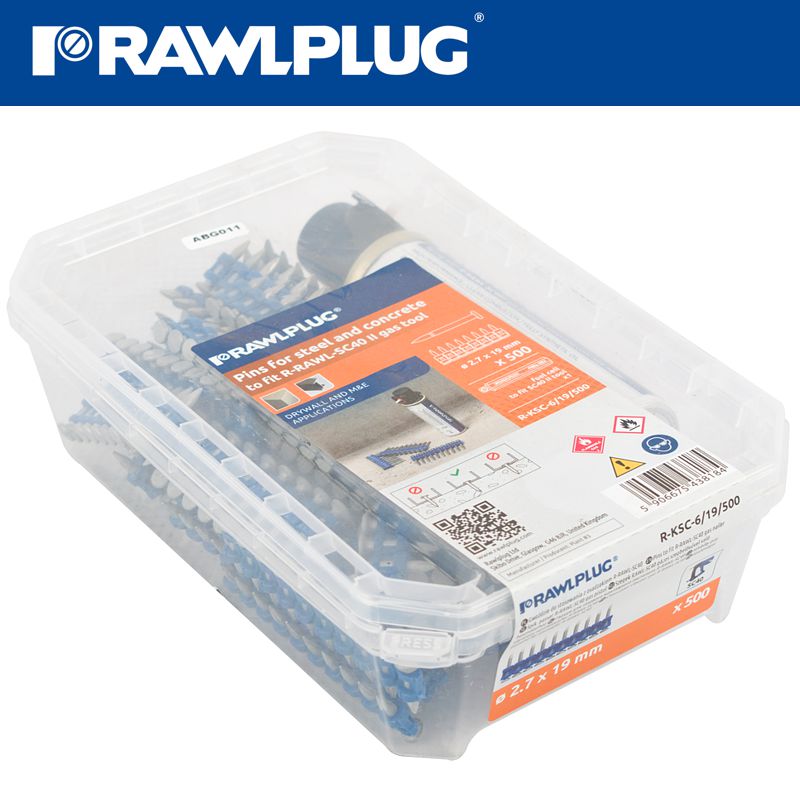 rawlplug-pins-for-steel-&-concrete-2.7mmx19mm-x500-per-box-+-1-fuel-cell-raw-r-ksc-6-19-500-3