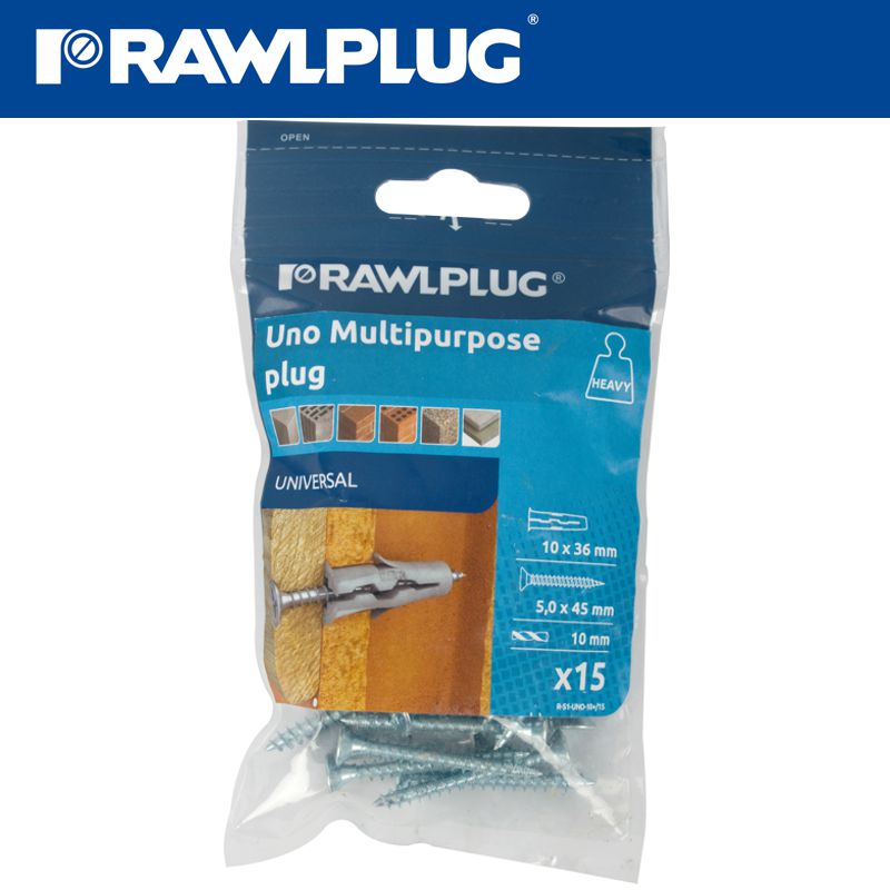 rawlplug-universal-plug-with-screw-10x36mm-x15-per-bag-raw-r-s1-uno-10-15-3