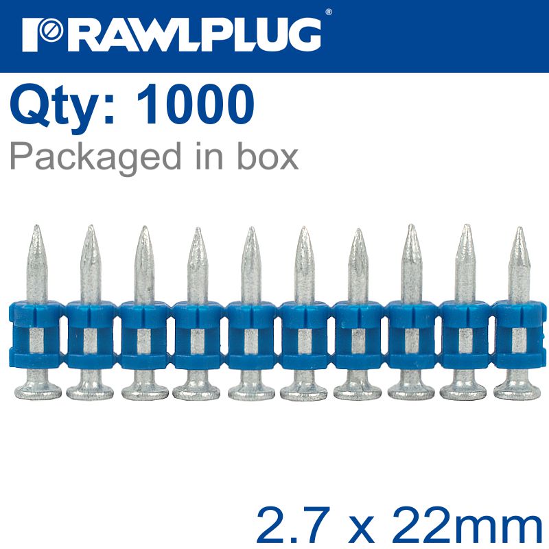 rawlplug-plastic-collated-pins-for-concrete-2.7mmx22mm-x1000-per-strip-raw-spg-r-knc-6-22-2