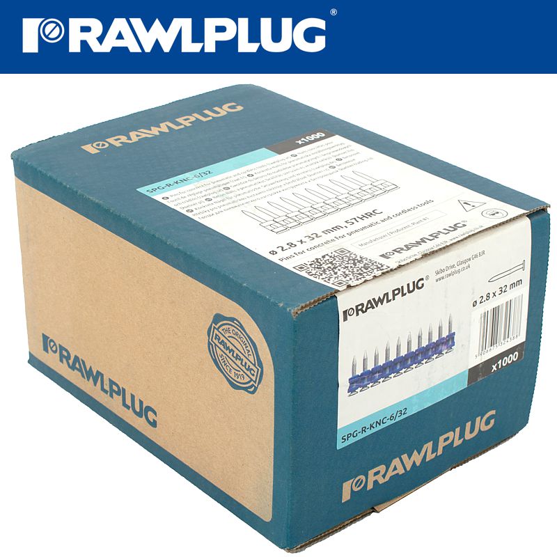 rawlplug-plastic-collated-pins-for-concrete-2.7mmx32mm-x1000-per-strip-raw-spg-r-knc-6-32-3