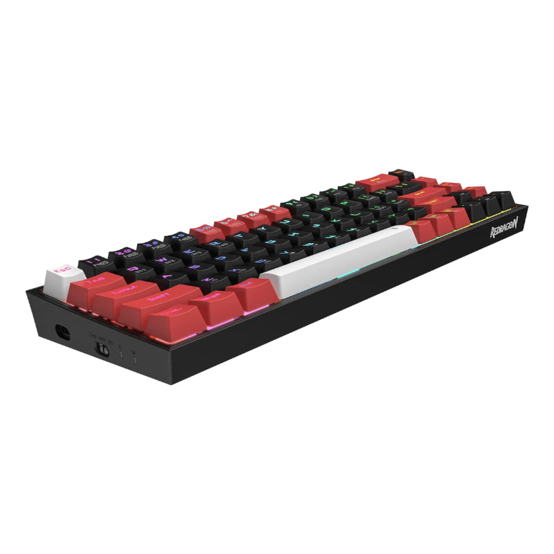 redragon-castor-pro-68key-wireless-red|black|white-keycap-bluetooth-rgb-red-switch---black|red-4-image