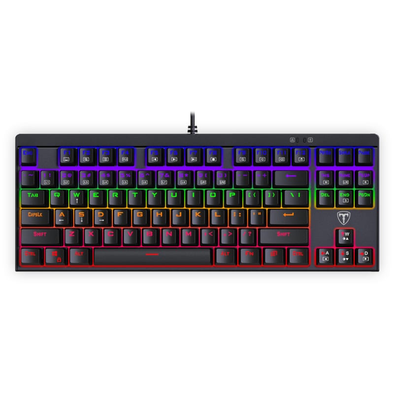t-dagger-corvette-rainbow-colour-lighting|150cm-cable|10-keyless-short-body-design|blue-switch|mechanical-gaming-keyboard---black-1-image