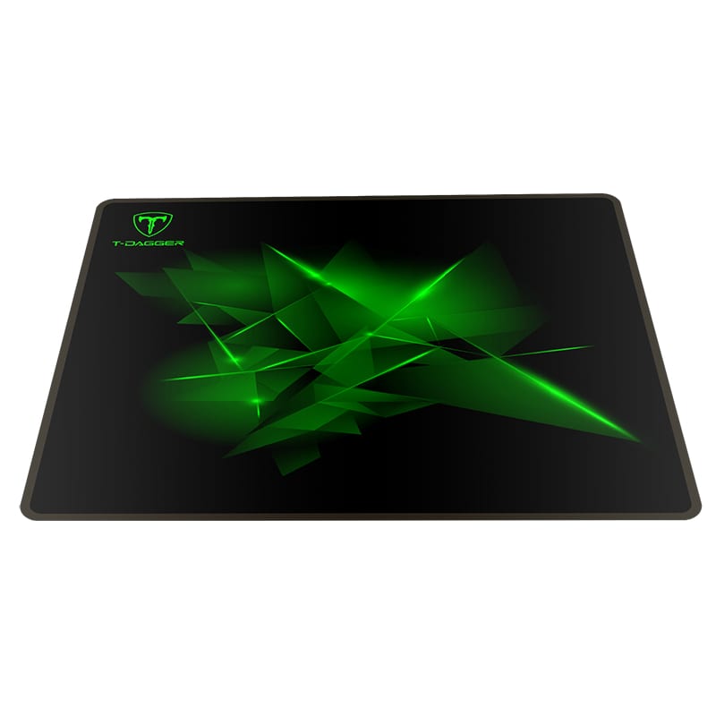 t-dagger-geometry-medium-size-360mm-x-300mm-x-3mm|speed-design|printed-gaming-mouse-pad-black-and-green-1-image