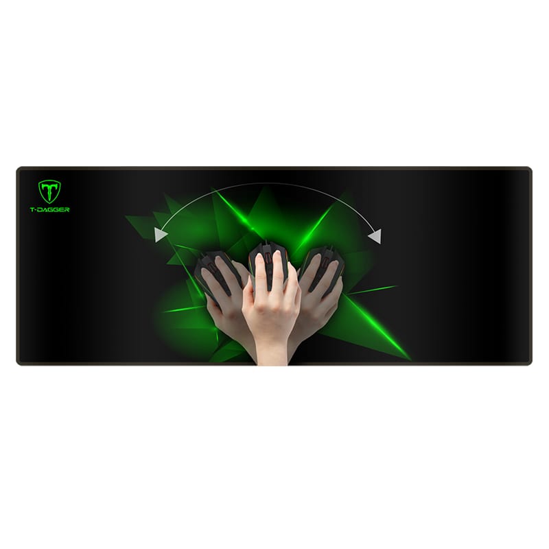 t-dagger-geometry-large-size-780mm-x-300mm-x-3mm|speed-design|printed-gaming-mouse-pad-black-and-green-3-image