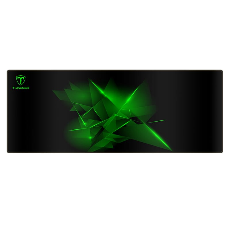 t-dagger-geometry-large-size-780mm-x-300mm-x-3mm|speed-design|printed-gaming-mouse-pad-black-and-green-2-image