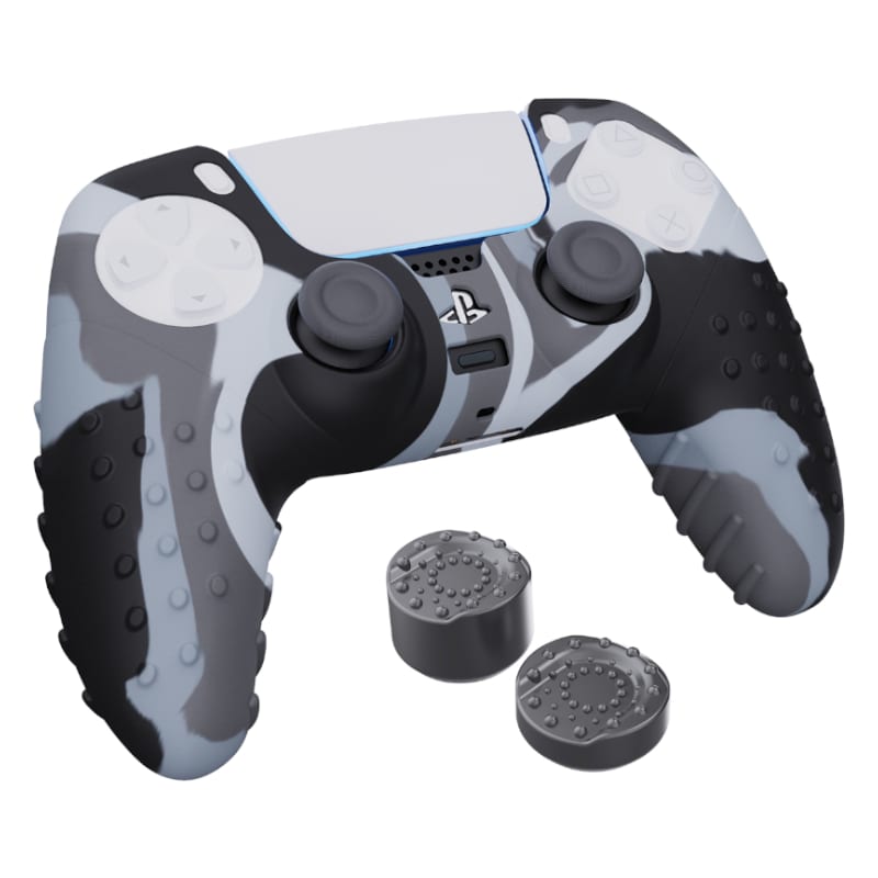 sparkfox-playstation-5-silicone-fps-grip-pack-skin-and-thumb-caps---camo-grey-1-image