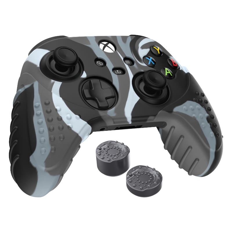 sparkfox-xbox-series-x-silicone-fps-grip-pack-skin-and-thumb-caps---camo-grey-1-image
