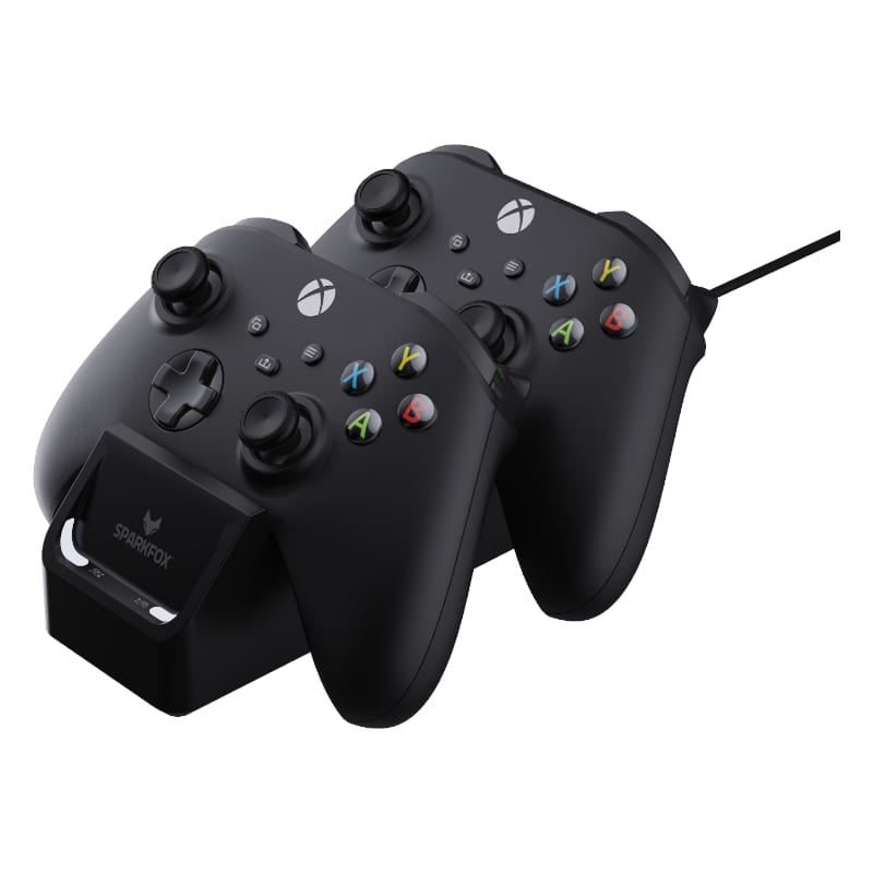 sparkfox-xbox-series-x-dual-controller-charging-dock-with-2-x-rechargable-batteries---black-1-image