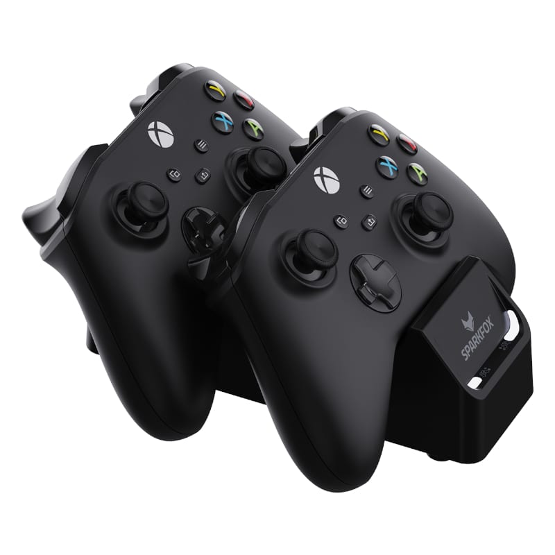 sparkfox-xbox-series-x-dual-controller-charging-dock-with-2-x-rechargable-batteries---black-2-image