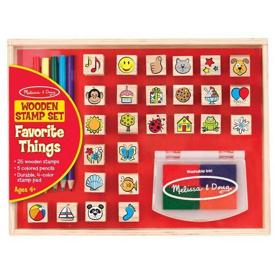 Melissa & Doug Wooden Favourite Things Stamp Set (Pre-Order)